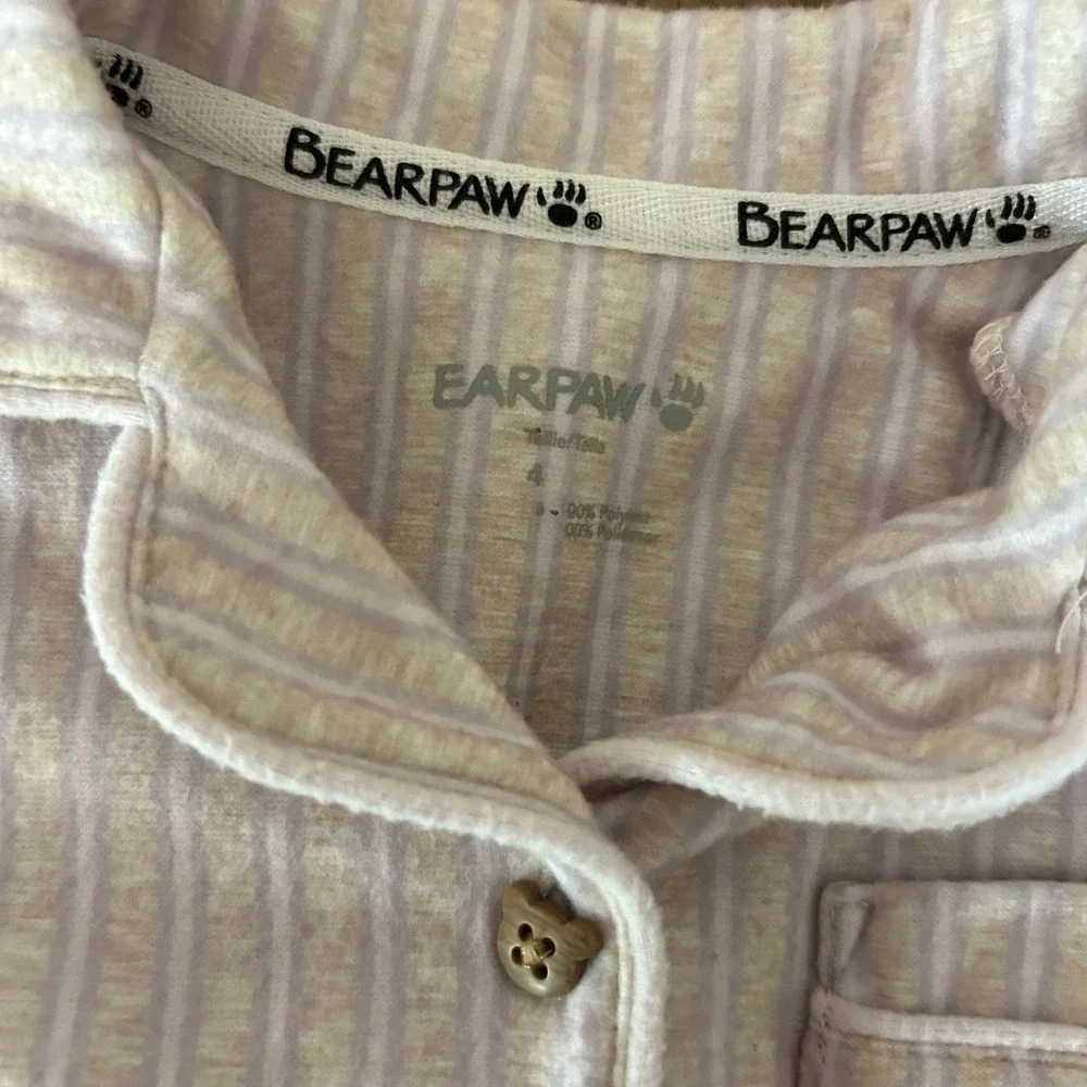 BEARPAW Girls Pajamas Heavyweight Warm Pinstripe 4T
